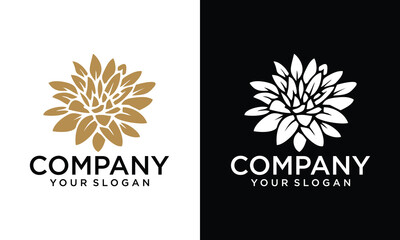 Creative Flower art logo, drawing, shape, sign, pattern, mandala, floral, leaf vector template fully editable