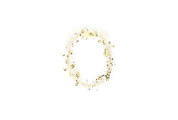 Sparkling gold stars create a beautiful oval frame, perfect for adding a touch of magic to your holiday designs, invitations, or celebratory projects.