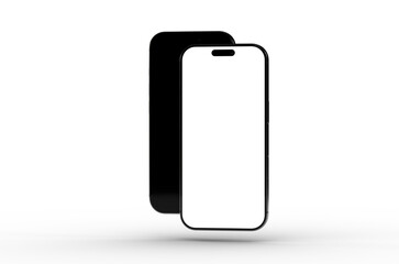 High-quality mockup of a modern smartphone with a blank screen, perfect for app presentations or website designs.