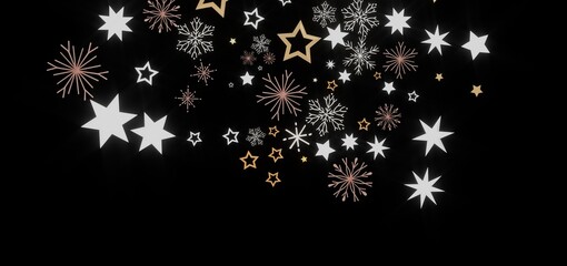 Beautiful winter design with stars and snowflakes. Perfect for holidays, celebrations, and winter themes.