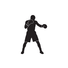 Boxer training silhouette