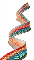 Colorful LED Light Strip Creating Twisting Wave Shape Decoration