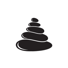 Zen stones stacked silhouette