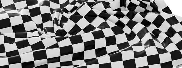 Obraz premium High-resolution image of a checkered flag fabric. Ideal for race, speed, competition, and victory themes.