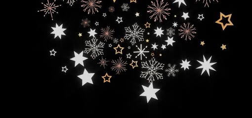 Festive winter background with stars and snowflakes. Perfect for holiday cards, websites, and social media.