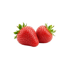 Two fresh red strawberries Generative AI