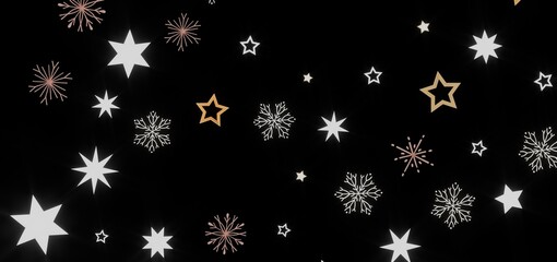 Beautiful winter background with stars and snowflakes. Perfect for Christmas, New Year, and winter holidays.