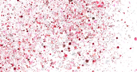 Obraz premium Abstract background with red percentage symbols and confetti. Ideal for sale promotions.