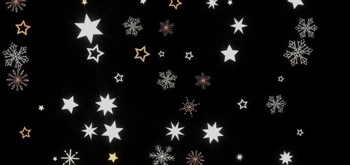 Beautiful winter background with stars and snowflakes. Perfect for Christmas, New Year, and winter holiday designs.
