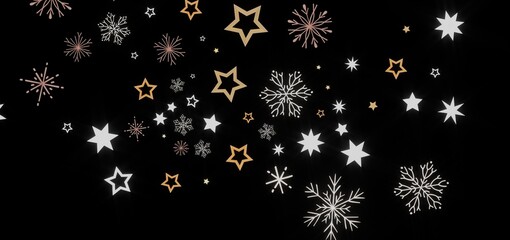 Beautiful winter background with stars and snowflakes. Perfect for holiday cards, websites, and more!