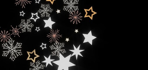 Beautiful winter background with stars and snowflakes. Perfect for holiday cards, websites, and more.