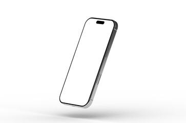 High-quality image of a modern smartphone with a blank screen, perfect for app presentations or website designs.