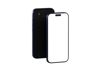 High-quality smartphone mockup with black and white screens. Perfect for app presentations or technology websites.