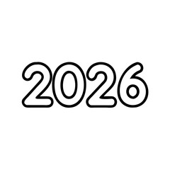 Bold outline of the year 2026 symbolizing celebration of New Year  