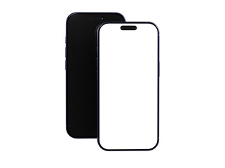 High-quality mockup of two smartphones. Perfect for app presentations, website designs, and mobile technology marketing.