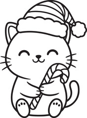 Christmas Cat Vector Clipart