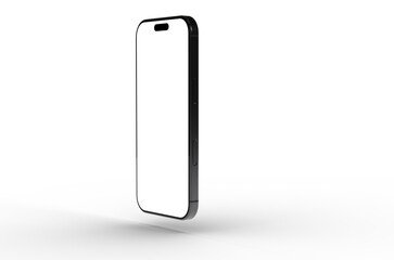 Clean image of a black smartphone with blank screen. Ideal for app presentations or technology websites.