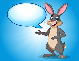 Cartoon rabbit with speech bubble (1)