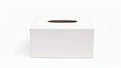 White rectangular tissue box, simple design