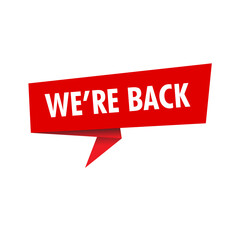 WE'RE BACK sale banner art and illustration