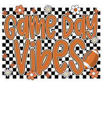 Fototapeta premium Game Day Vibes Football Retro Flowers Design with Orange and White Accents graphic