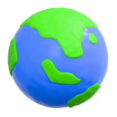 Cute Cartoon Style Earth Globe Planet Illustration Global Concept
