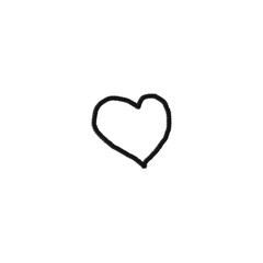 Hand drawn heart shape isolated on a transparent background love symbol