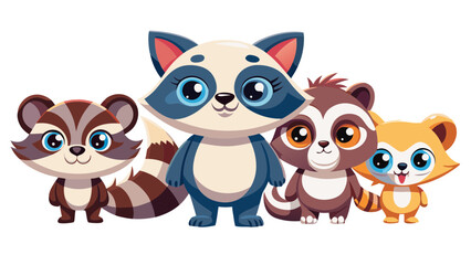 Fototapeta premium animal, fox, cartoon, vector, dog, illustration, cat, love, set, baby, teddy, toy, fun, art, cute, pet, brown, heart, funny, character, adorable, kid, valentine, animals, childhood, farm, landscape