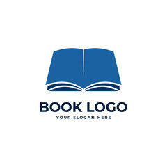simple open book logo design for education