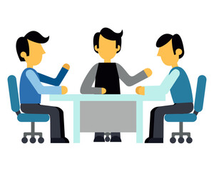 Obraz premium people discuss about bussines illustration