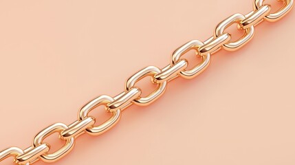 Fototapeta premium Shiny gold chain links arranged beautifully against a soft background showcasing a modern jewelry design