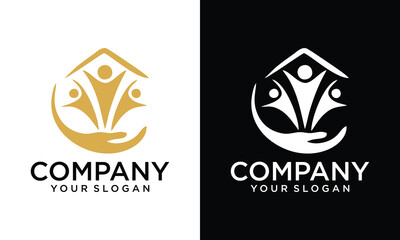 Creative homecare logo template  Real Estate Brand Identity.Isolated Vector Illustration