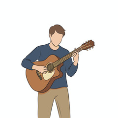 Obraz premium Man playing a classical acoustic guitar