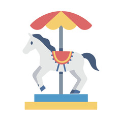 Vector art of charming carousel horse, a nostalgic symbol of childhood joy and amusement park fun, perfect for whimsical designs