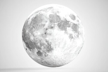 Obraz premium Full Moon in Clear Night Sky with Bright Surface and Craters