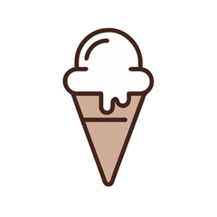 Vector art of delicious vanilla ice cream cone, a sweet treat for summer, perfect for a hot day, and a classic dessert option