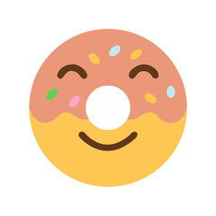 Illustration of a cheerful donut, perfect for adding a touch of sweetness to any design project or marketing campaign