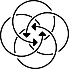 Circular arrows in motion. Abstract cycle flow diagram. Vector
