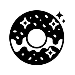 Vector art of delicious donut with icing and sprinkles, a sweet treat for any time of day, perfect for satisfying your cravings