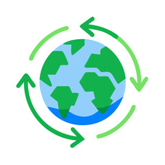 Vector art of global recycling color icon recycling worldwide global recycling international recycling world recycling green energy