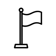 Vector art of simple black and white flag icon, perfect for representing a location, goal, or symbol of achievement