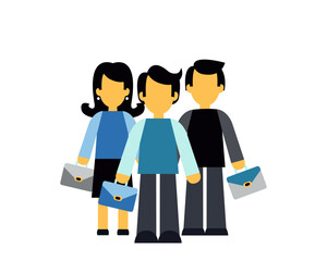 bussines or worker people walking together illustration.