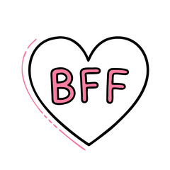 Vector art of pink bff heart, a charming symbol of friendship and love, perfect for expressing affection between best friends