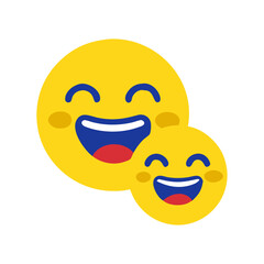 Vector art of two laughing emoji, conveying joy and happiness, perfect for expressing positive emotions and lighthearted content