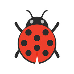Vector art of a delightful ladybug vector illustration, showcasing a red body with black spots, symbolizing good luck and natures beauty