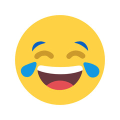 Vector art of a cheerful laughing emoji vector illustration, expressing joy and amusement with tears of happiness, perfect for digital communication