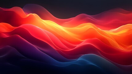 Vibrant waves cascade in a mesmerizing dance of color, transitioning from deep blues to fiery reds and oranges. Semi-transparent layers create depth and intrigue. Abstract Background Trend
