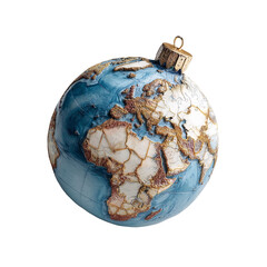 Christmas Globe Ornament Shaped Like Earth