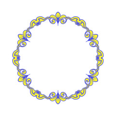 circle frame made of blue circles