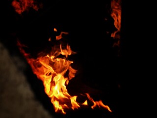 Flame, fire, building fire, intensity of fire inside a room, room for fire training for firefighters, damage caused by fire.